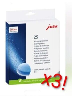 74! Count Jura 3 Phase Cleaning Tablets for Espresso Machines & Coffee, New